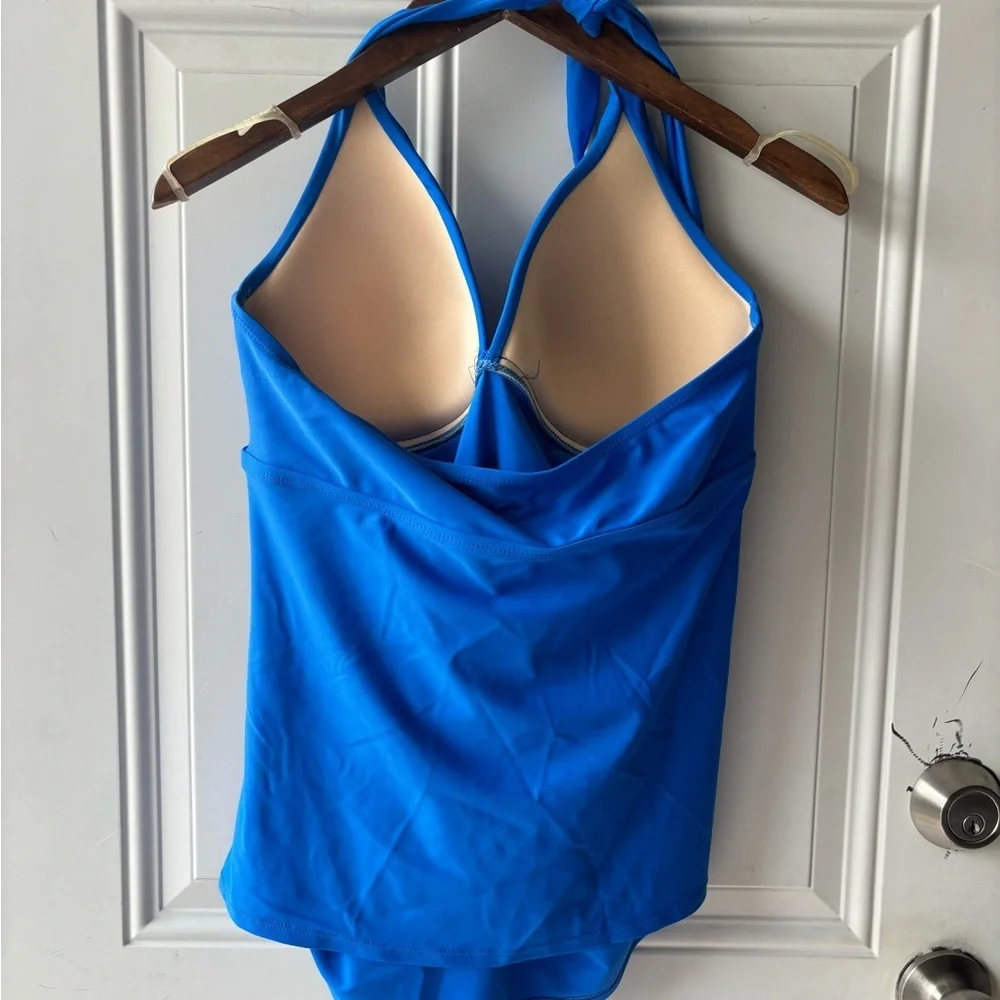 Merona Bright Blue Halter One-Piece Swimsuit